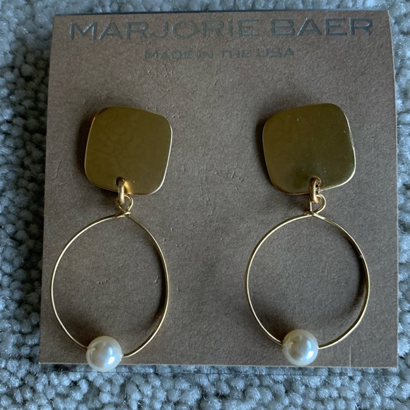 Marjorie Baer Jewelry - Marjorie Baer NWT gold and pearl earrings. Pierced